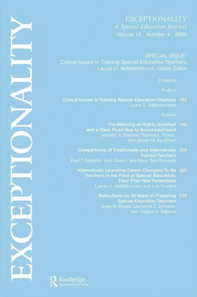 Critical Issues in Training Special Education Teachers