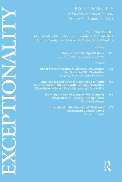 Mathematics Instruction for Students With Disabilities