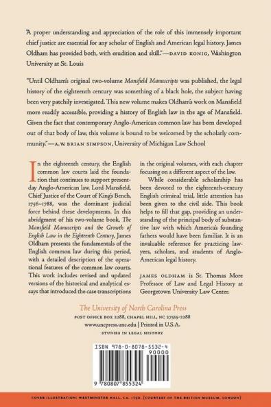 English Common Law in the Age of Mansfield