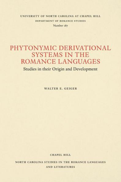 Phytonymic Derivational Systems in the Romance Languages