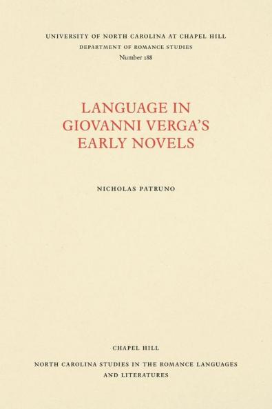 Language in Giovanni Verga's Early Novels