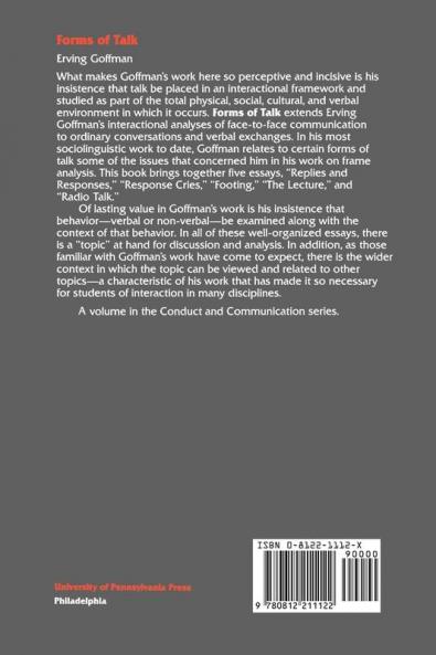 Forms of Talk (Conduct and Communication)
