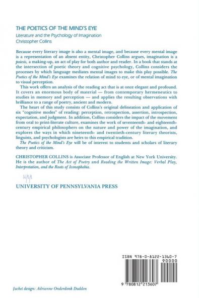 The Poetics of the Mind's Eye: Literature and the Psychology of Imagination