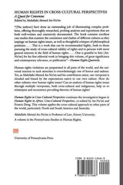 Human Rights in Cross-Cultural Perspectives: A Quest for Consensus (Pennsylvania Studies in Human Rights)