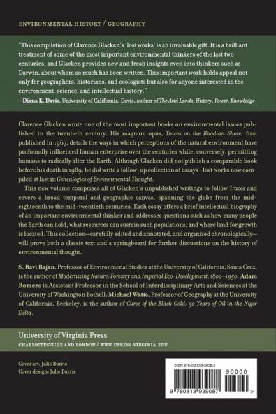 Genealogies of Environmentalism: The Lost Works of Clarence Glacken