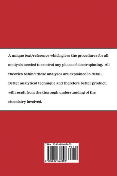 The Chemical Analysis of Electroplating Solutions