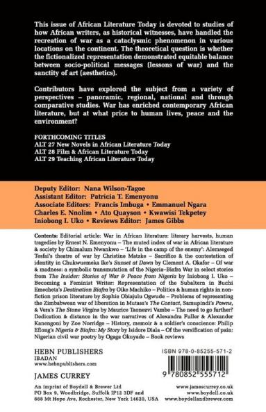 War in African Literature Today