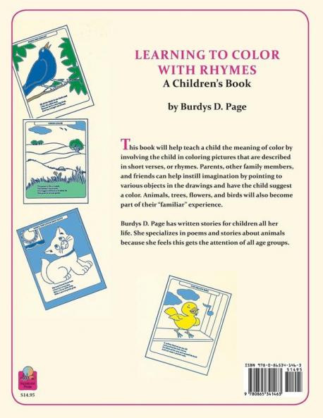 Learning to Color with Rhymes (Children's Book)