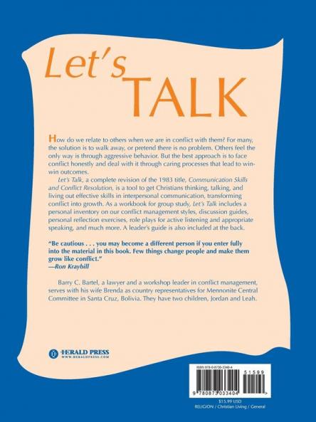 Let's Talk: Communication Skills and Conflict Transformation