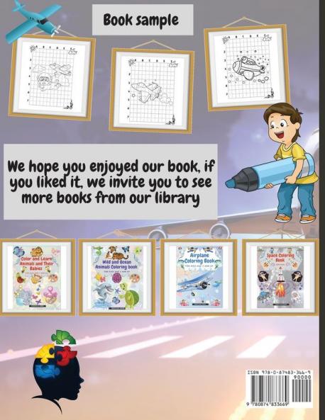 Airplane Drawing Coloring Book for Kids Aged 3 and UP