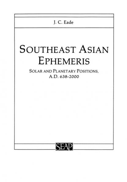 Southeast Asian Ephemeris