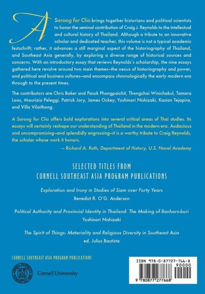 A Sarong for Clio: Essays on the Intellectual and Cultural History of Thailand―Inspired by Craig J. Reynolds (Studies on Southeast Asia)