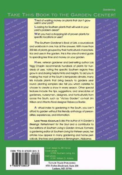 The Southern Gardener's Book Of Lists