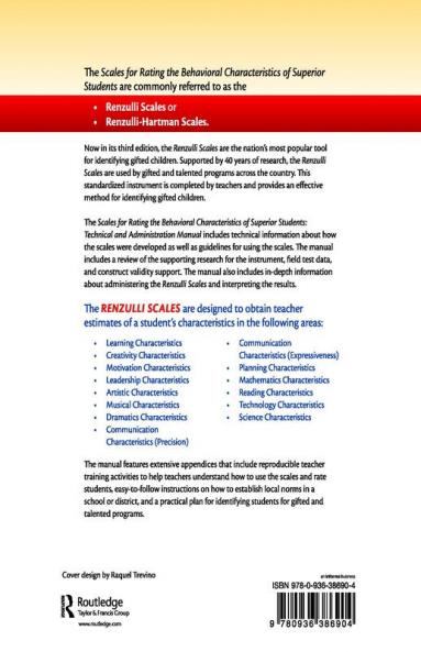 Scales for Rating the Behavioral Characteristics of Superior Students