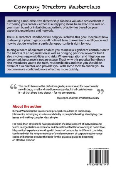 The NED Directors Handbook: How to become effective get noticed and exercise proper due diligence (Company Directors' Masterclass)