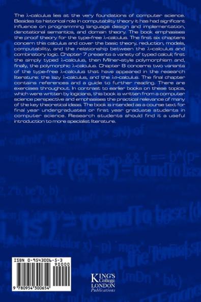 An Introduction to Lambada Calculi for Computer Scientists (Texts in Computing)