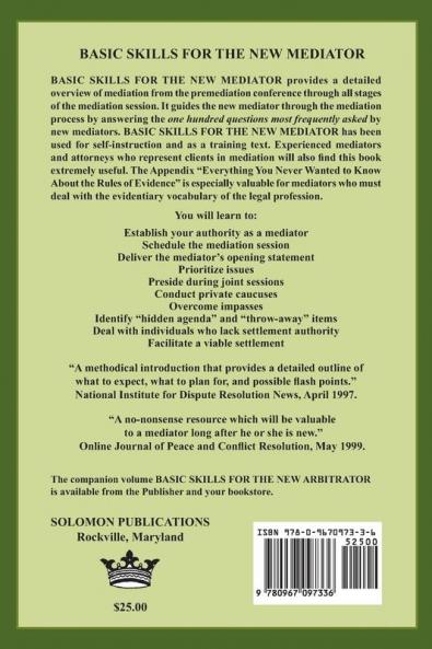 Basic Skills for the New Mediator 2nd Edition