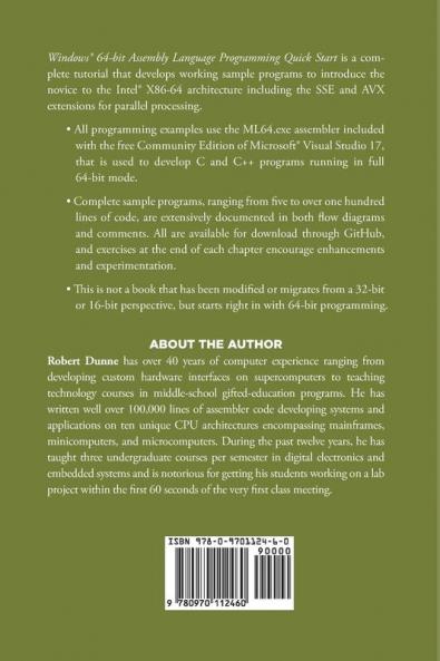 Windows(r) 64-Bit Assembly Language Programming Quick Start: Intel(r) X86-64 Sse Avx