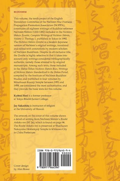 Writings of Nichiren Shonin Doctrine 1