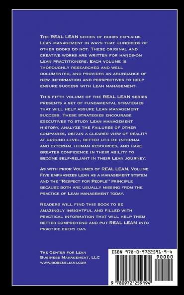 Real Lean: Strategies for Lean Management Success (Volume 5)