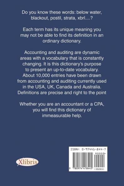 A Dictionary of Acctg. & Auditing