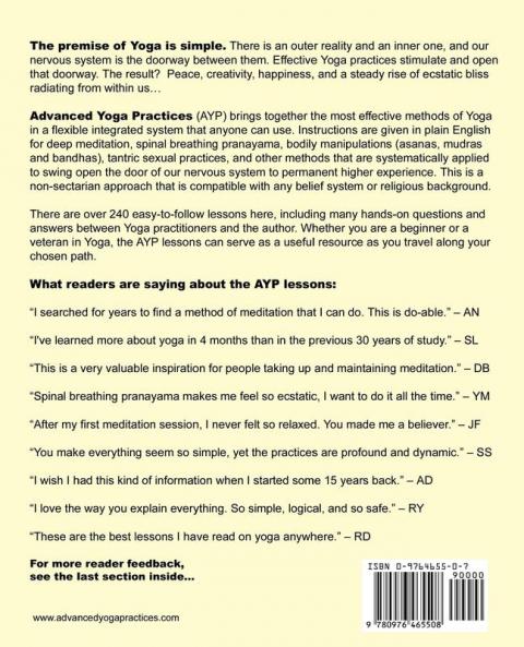 Advanced Yoga Practices - Easy Lessons for Ecstatic Living