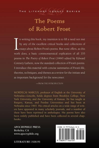 The Poems of Robert Frost: An Explication (Literary Legacy)