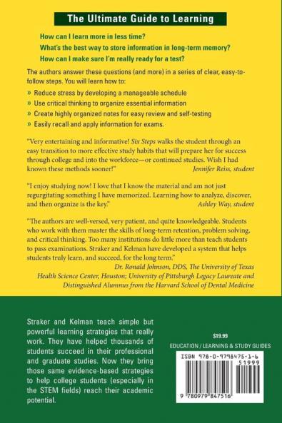 Six Steps to College Success: Learning Strategies for STEM Students
