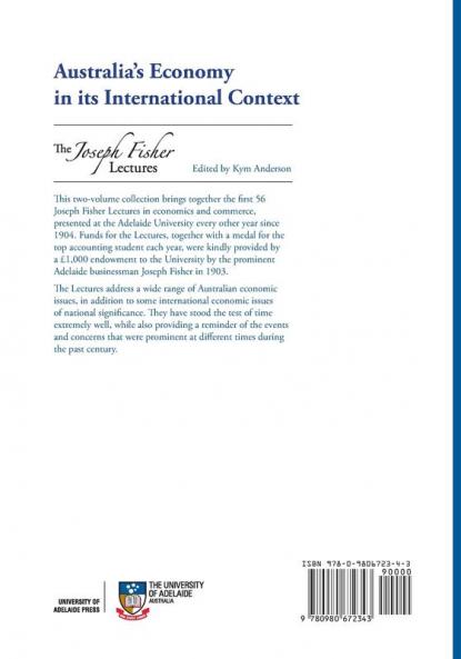 AUSTRALIA'S ECONOMY IN ITS INTERNATIONAL CONTEXT Fisher lectures cover The Joseph Fisher Lectures Volume 1