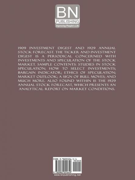 Investment Digest and Annual Stock Forecast