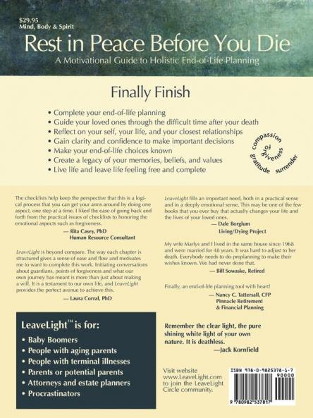 LeaveLight: A Motivational Guide to Holistic End-of-Life Planning Foreword by Colin Tipping