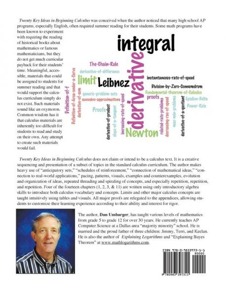 Twenty Key Ideas in Beginning Calculus