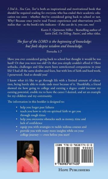 I Did It. . . You Can Too!