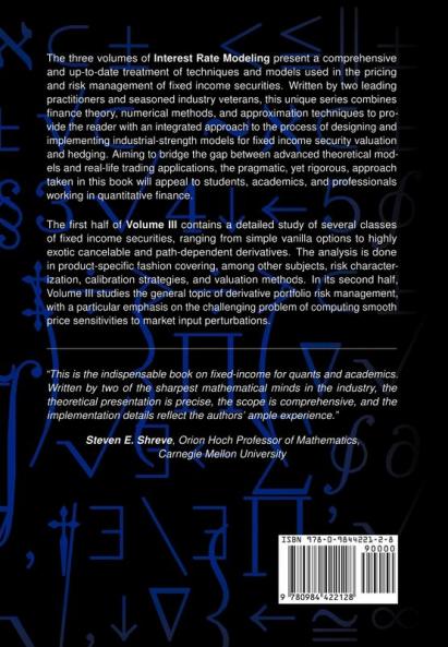 Interest Rate Modeling. Volume 3: Products and Risk Management