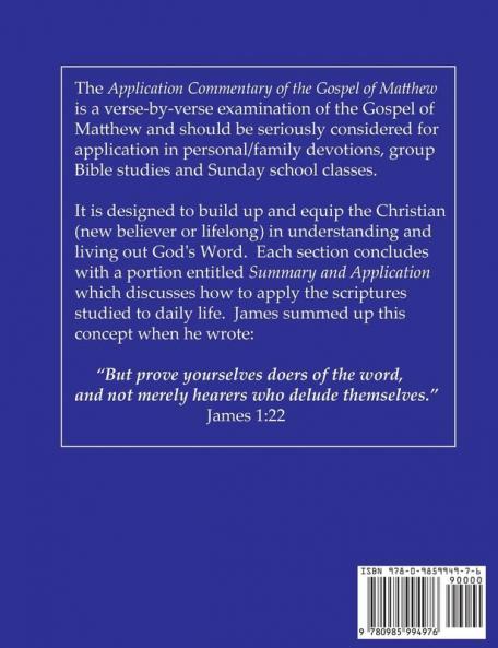 Application Commentary of the Gospel of Matthew - Final Edition