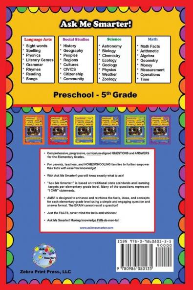 Ask Me Smarter! Language Arts Social Studies Science and Math - Grade 1