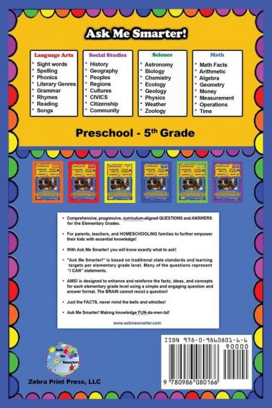 Ask Me Smarter! Language Arts Social Studies Science and Math - Grade 3: Comprehensive Curriculum-aligned Questions and Answers for 3rd Grade: 9