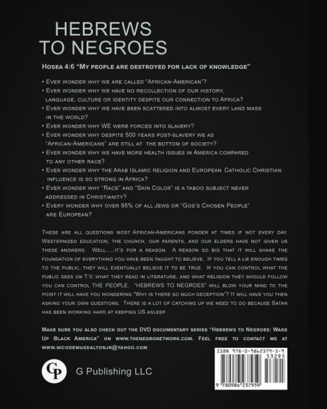 HEBREWS TO NEGROES