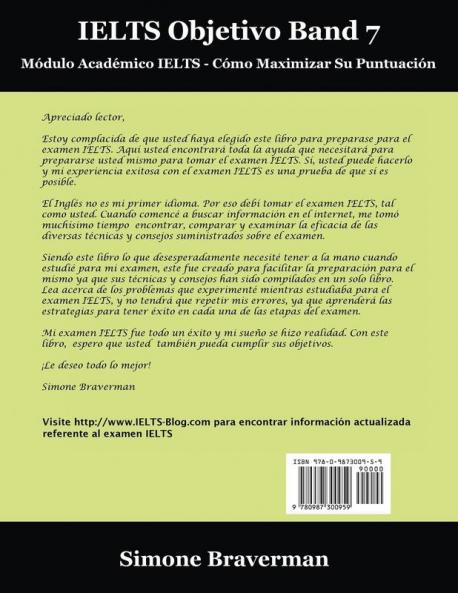 IELTS Objetivo Band 7: Modulo Academico IELTS - Como Maximizar Su Puntuacion (Edicion en espanol)