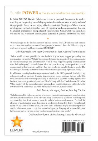 Subtle POWER: A Guide to the Human Operating System for Intentional Leaders: 1 (Leadership Creativity and Power)
