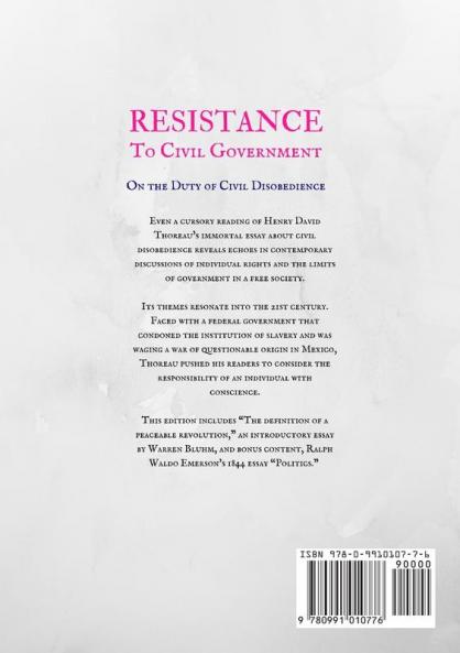 Resistance to Civil Government: On the Duty of Civil Disobedience