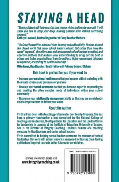 Staying a Head: The Stress Management Secrets of Successful School Leaders