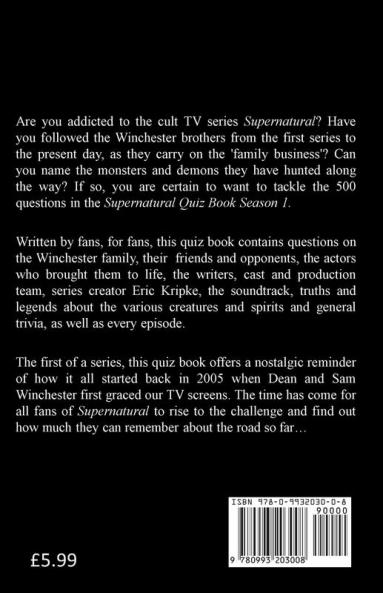 The Supernatural Quiz Book Season 1