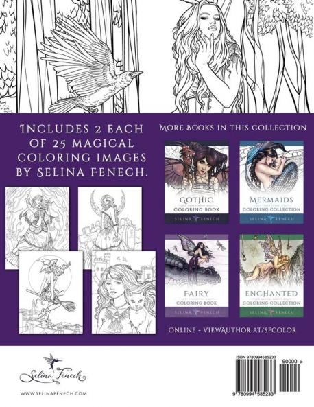 Night Magic - Gothic and Halloween Coloring Book: 10 (Fantasy Coloring by Selina)