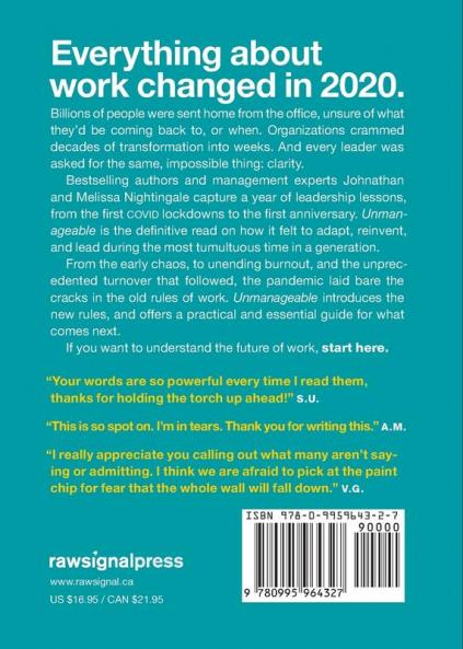 Unmanageable: Leadership Lessons from an Impossible Year