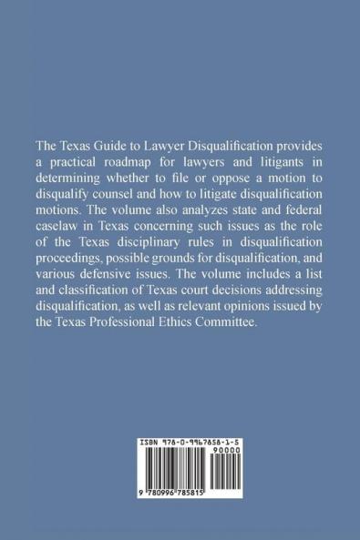 Texas Guide To Lawyer Disqualification