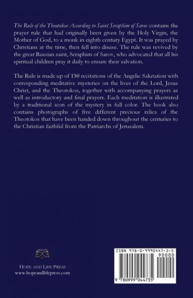 The Rule of the Theotokos According to Saint Seraphim of Sarov