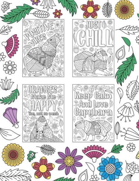 Capybara Adult Coloring Book