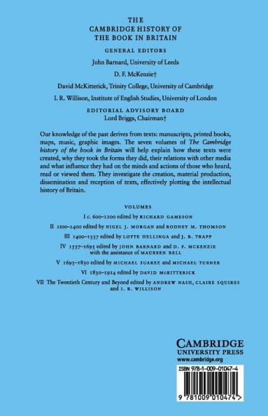 The Cambridge History of the Book in Britain