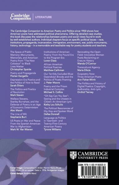 Cambridge Companion to American Poetry and Politics since 1900